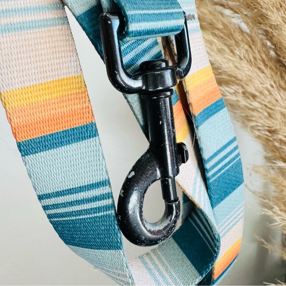LEEDS Doheny White Blue Stripe Dog Leash Buckle Collar Step Harness $135 Set - Picture 12 of 16